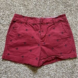 Ladies shorts by Jones New York . Red with navy blue anchors. Size 6